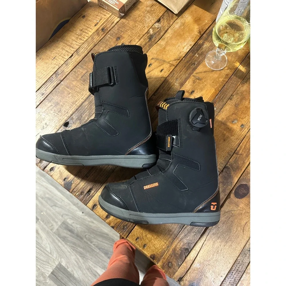 Deeluxe Snowboard Boots Black Adjustable Strap BOA System Winter Sport‎